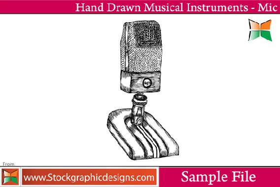 Hand Drawn Musical Instruments - Mic