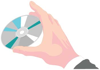 Hand holding cdrom vector