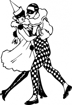 Harlequin Dancers clip art