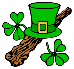 Hat and shillelagh (colour)