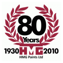 HMG Paints 80th Anniversary Logo