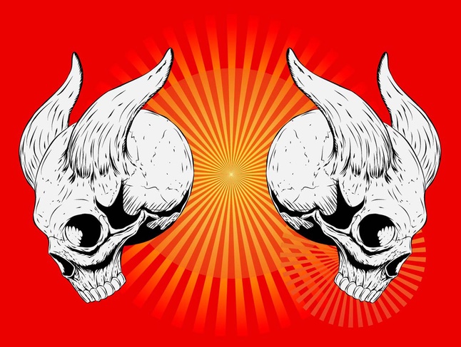 Horned Skulls Vector