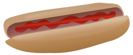 Hot dog with ketchup