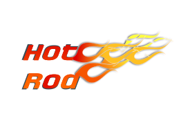 Hot rod text illustration