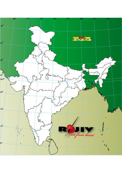 India state map outline