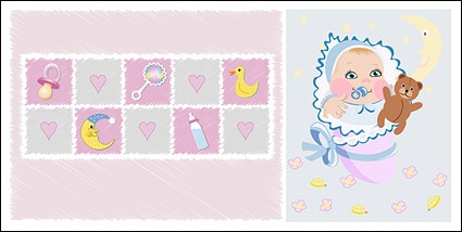 Infant and baby supplies vector material