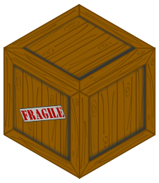 Isometric wooden crate