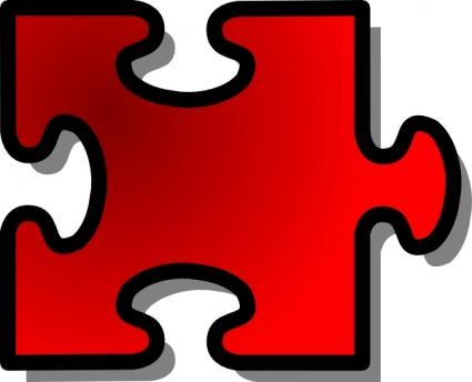 Jigsaw Red 10 clip art