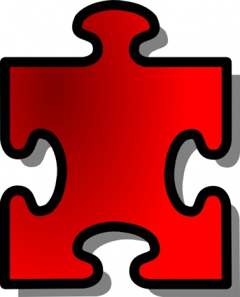 Jigsaw Red 10 clip art