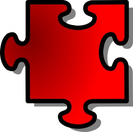 Jigsaw Red clip art