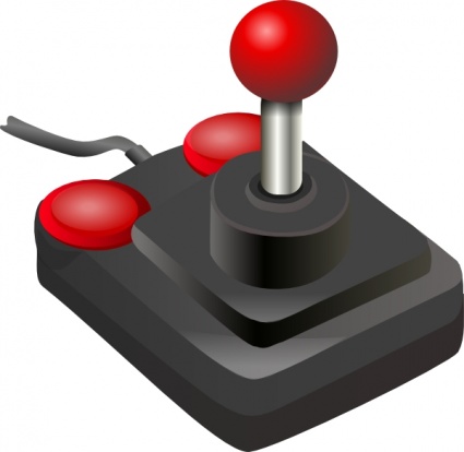 Joystick Black Red clip art