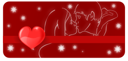 Kissing couple with heart