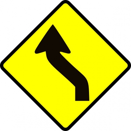 Leomarc Cautio Curve In Road clip art