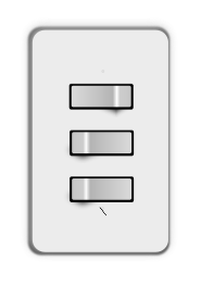 Light switch, 3 switches (one off)