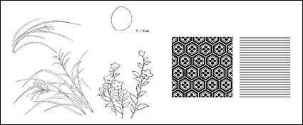 Line drawing of flowers -8