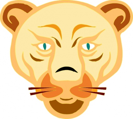 Lion Face Cartoon clip art