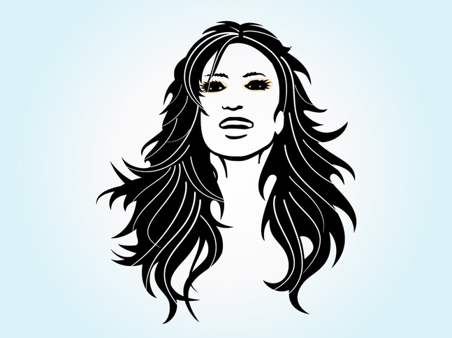 Long Haired Girl Vector