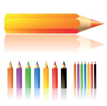 Lots of colour pencils vector