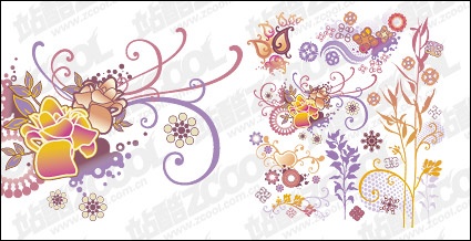 Lovely style pattern element vector material