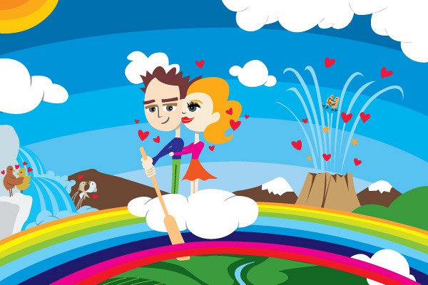 Magic Couple in Love Vector