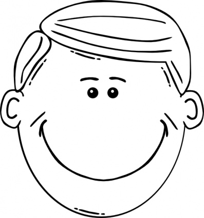 Man Face World Label Outline clip art