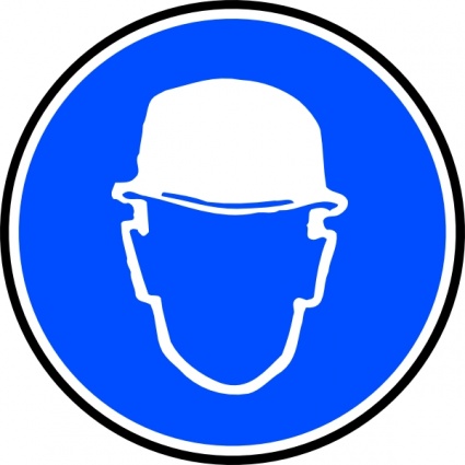 Mantatory Hard Hat Over Head clip art