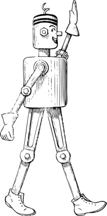 Mechanical Man Side View clip art