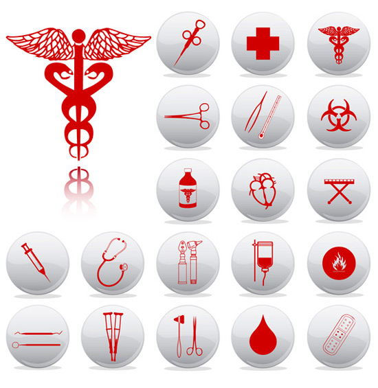 Medical equipment icon set