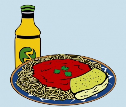 Milk Energy-drink Spaghetti Sauce Garlic Bread clip art