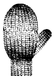 Mitten With Knitted Texture