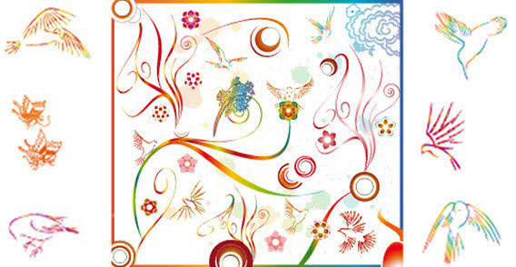 Mixed flourish free vectors