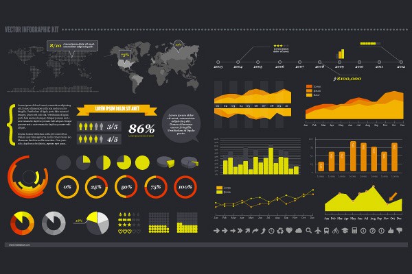 Modern Infographic Design Kit Vector