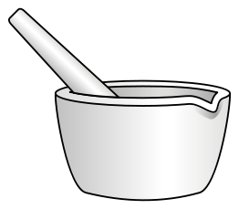 Mortar with pestle