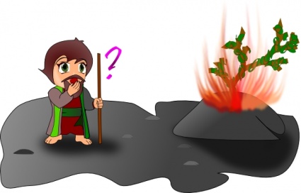 Moses And The Burning Bush Chibi Version clip art