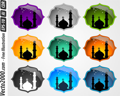 Mosque Icons Set .Vector Icons