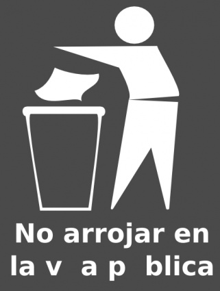 Mozart Ar Spanish Trash Bin Sign clip art