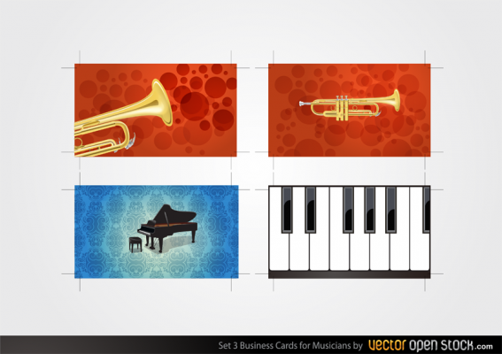 Music Business Card Vector Set