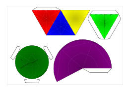 Nets Of Cone Enveloped Tetrahedron