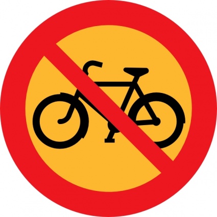 No Bicycles Roadsign clip art