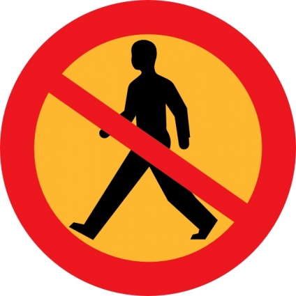 No Entry Sign With A Man clip art