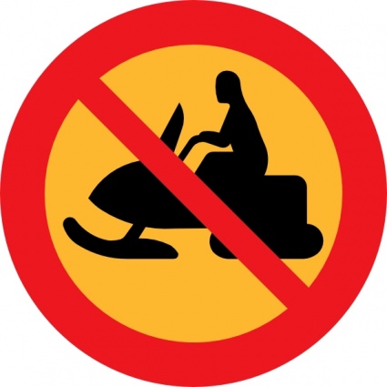 No Snowmobiles Sign clip art