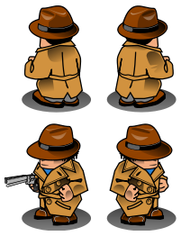 Noir detective sprite