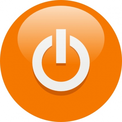 Orange Power Button clip art