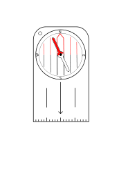 Orienteering Compass With Rotatable Housing And Needle