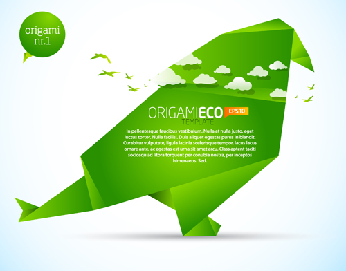 Origami ECO Template Vector