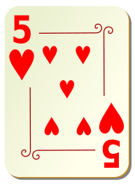 Ornamental deck: 5 of hearts