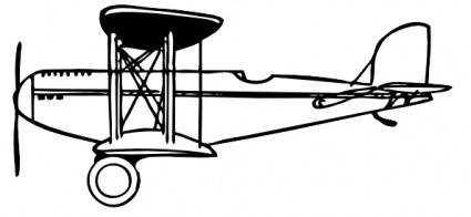 Outline Airplane Plane Fly Propeller Biplane