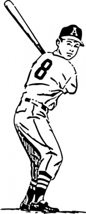 Outline Cartoon Sports Baseball Player Lineart Papapishu Bw Players