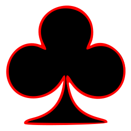 Outlined Club Playing Card Symbol