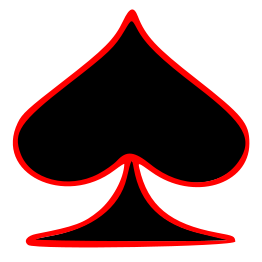 Outlined Spade Playing Card Symbol